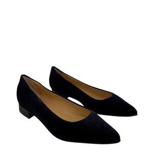 Andrea Carrano Navy Blue Suede Pointy Toes Shoes NWB